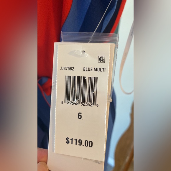 JULIA JORDAN
Women's Halter Surplus Hi-Low Belted Midi Dress In Blue Multi - Picture 10 of 16